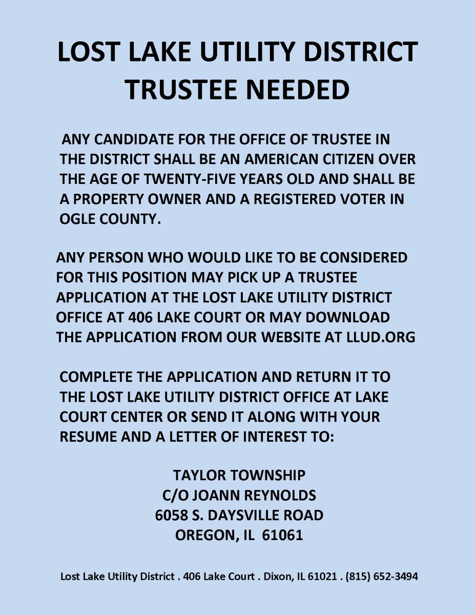 Trustee Needed